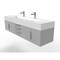 Castello Usa Nile 72" Wall Mounted  Gray Vanity With White Top And  Brushed Nickel Handles CB-MC-72G-BN-2053-WH - alternate 2